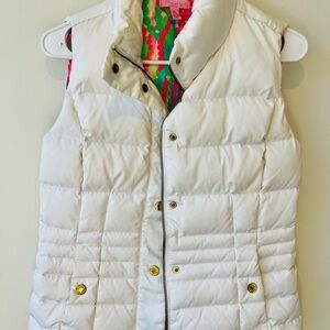 Lilly Pulitzer Isabelle White Puffer Vest, Women’s XS